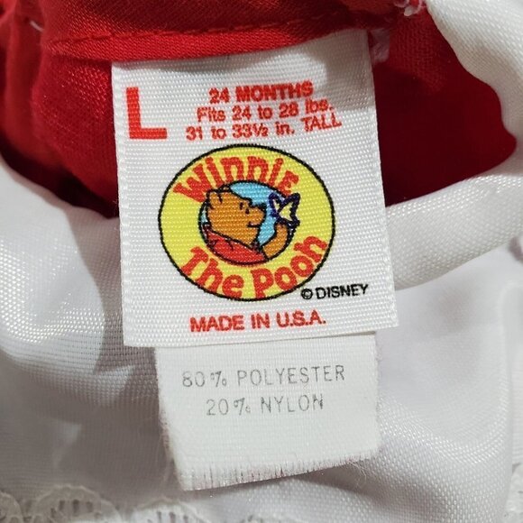 Vintage Winnie the Pooh Girl's Red Christmas Dress Size 24 Months - Picture 8 of 9